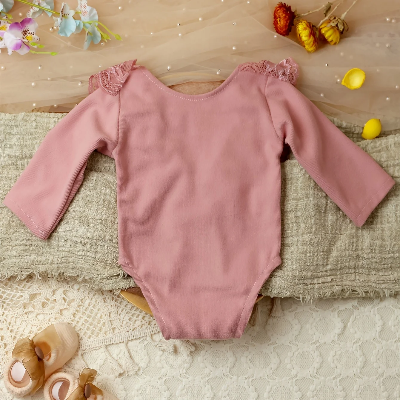 Ylsteed Newborn Lace Romper Baby Girl Photography Props Newborn Shooting Outfits