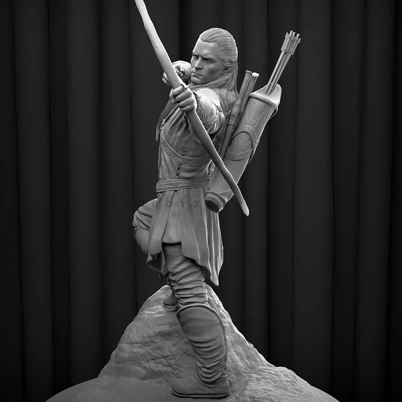 Figurine modèle en résine elfique Prince Gk, Micro Miniature, modèle blanc imprimé en 3d, jouet, Kit non assemblé et non peint, 50mm, 75mm, 90mm