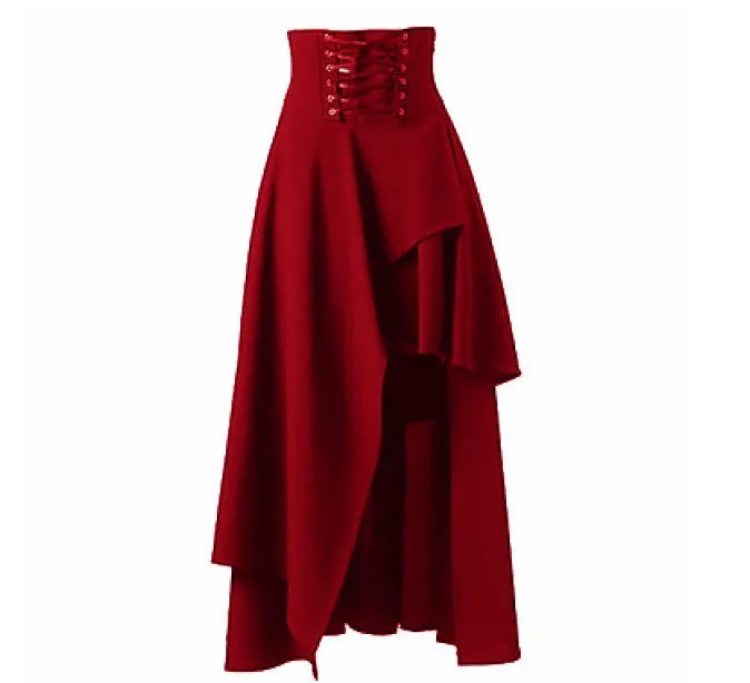 Medieval Cosplay Renaissance Gothic Steampunk Clothes Viking Pirate Costumes Halloween Carnival Vintage Dress Up Hem Maxi Skirt