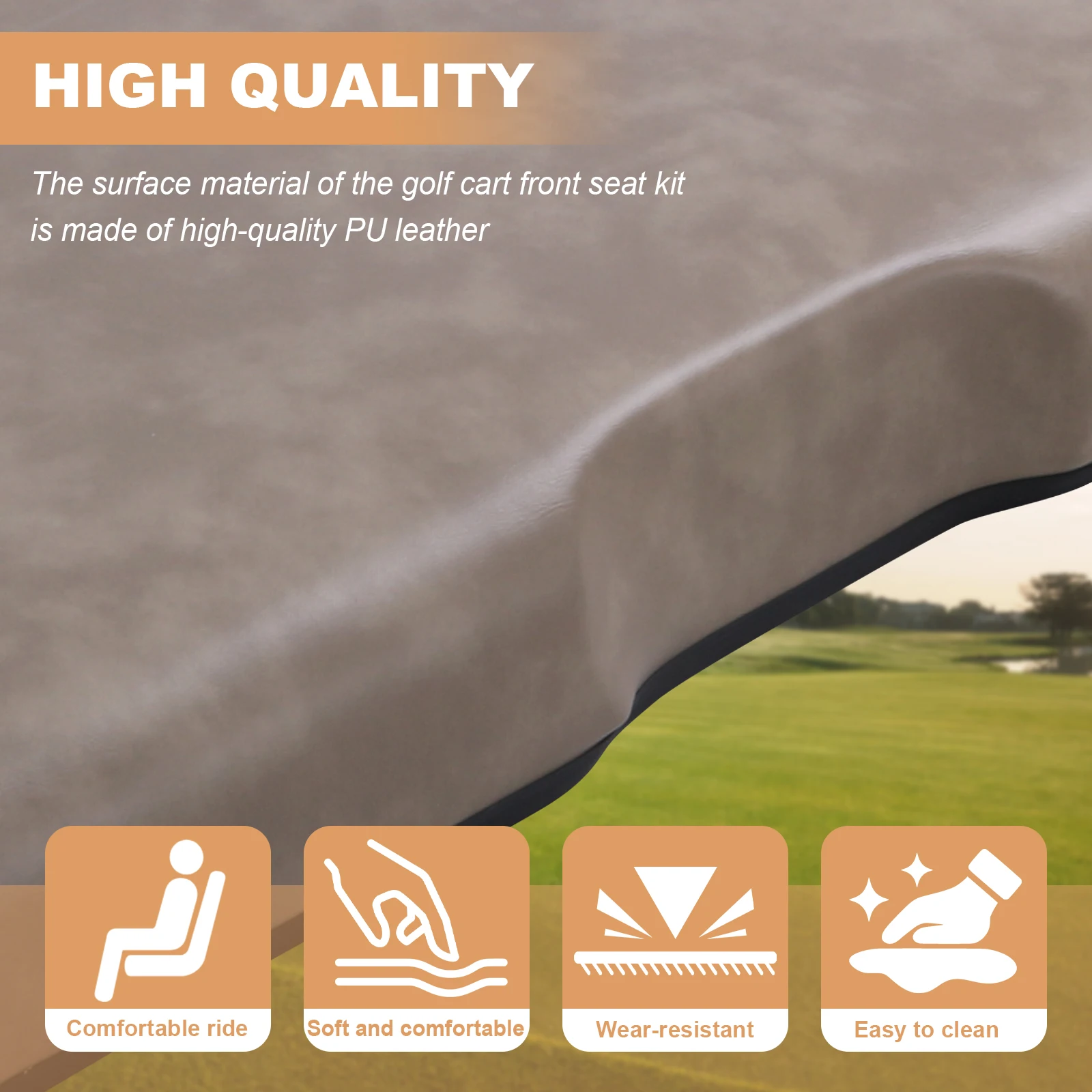 

Seat Bottom Cushion and Back Cushion Set Golf Cart Front Seat Bottom & Backrest Assembly for EZGO RXV 2008-up Models