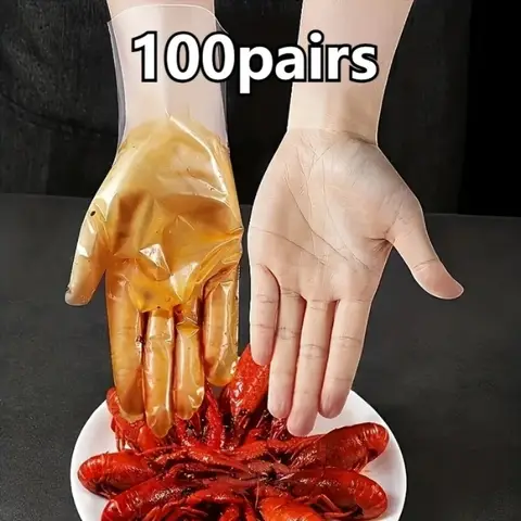 Gants transparents jetables, adaptés à la cuisine, au nettoyage, aux travaux manuels et à la teinture des cheveux, pour protéger les mains