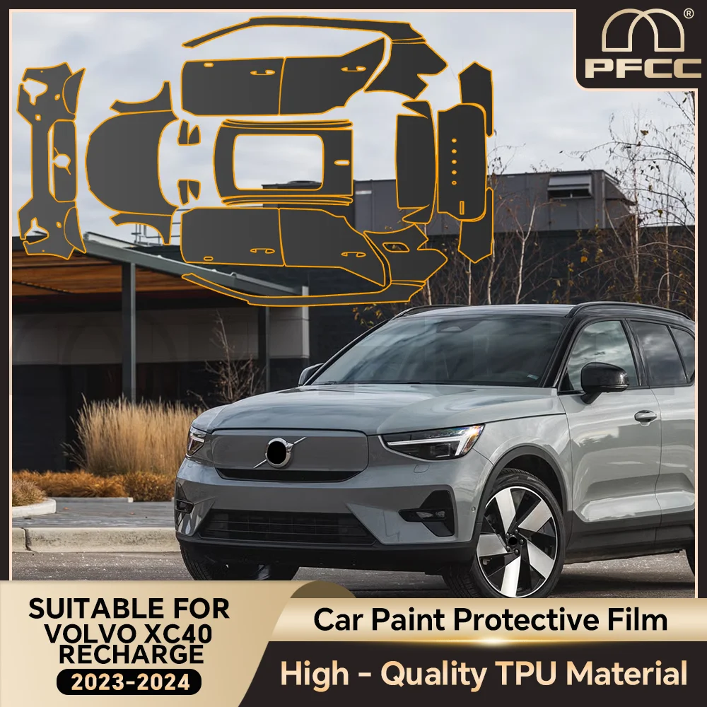 

For Volvo XC40 Recharge 2023-2025 TPU Paint Protection Film Anti-scratch Car Body Pre-cut PPF Clear Bra Resistant Invisible Kit