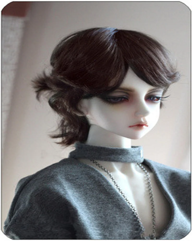 Parrucca bambola BJD adatta per 1/3 1/4 1/6 blyyears taglia moda new ruffian capelli ricci capelli corti imitazione parrucca mohair stile maschile