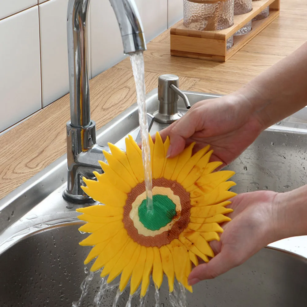 

2pcs PVC Sunflower Placemats 19CM Large 9 9CM Small Non Slip Heat Insulating Mats Kitchen Table Coasters Anti Scald Pad Dining