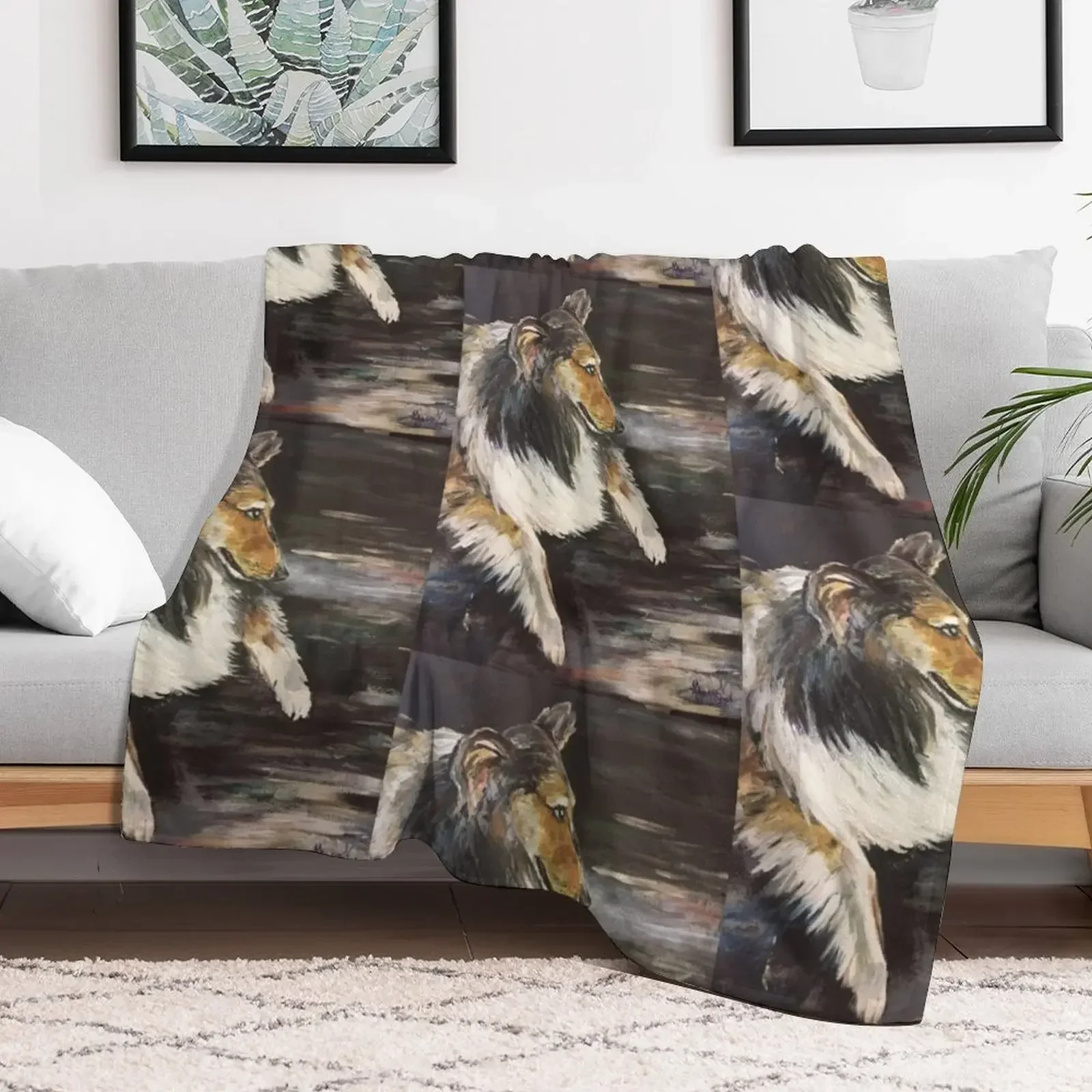 Gentle Collie Throw Blanket Decorative Throw Kid'S Blankets For Bed Personalized Gift Blankets