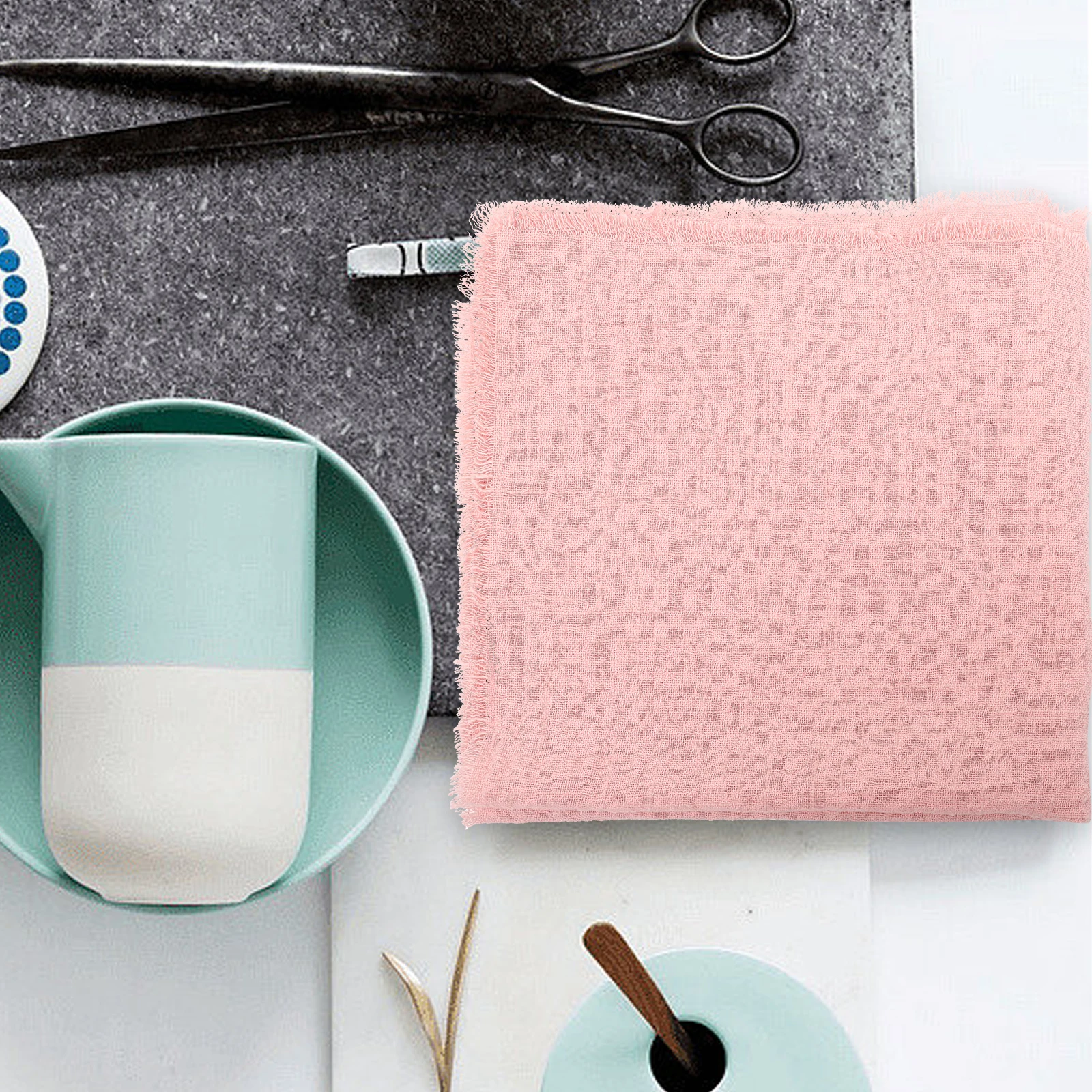 

4Pcs Cotton Linen Dinner Napkins Square Reusable Washable Table Napkins for Party Wedding Indoor Outdoor Restaurant Use