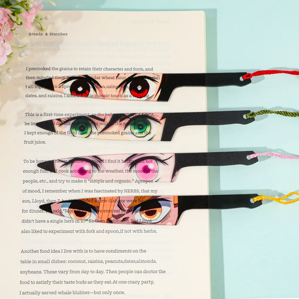 Marque-page en acrylique Demon Slayer, breloque de livre pour les amateurs d'anime, fournitures scolaires pour étudiants, papeterie de bureau pour enseignants