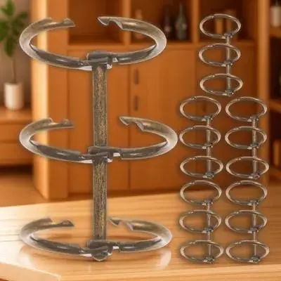 6pcs Metal Binder Rings Premium Alloy Three-Hole Segmented Snap For Office School Diy Notepad Scrapbook Stationery File