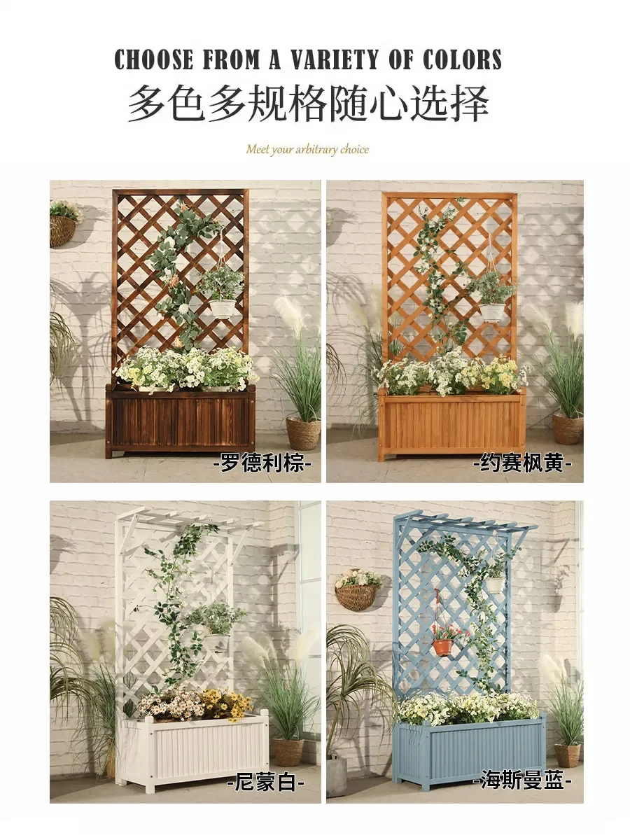 Mediterranean Weather Resistant Wood Plant Stand Backyard Accent Waterproof 2026 New Style UV Easy Assembly Bestseller Design