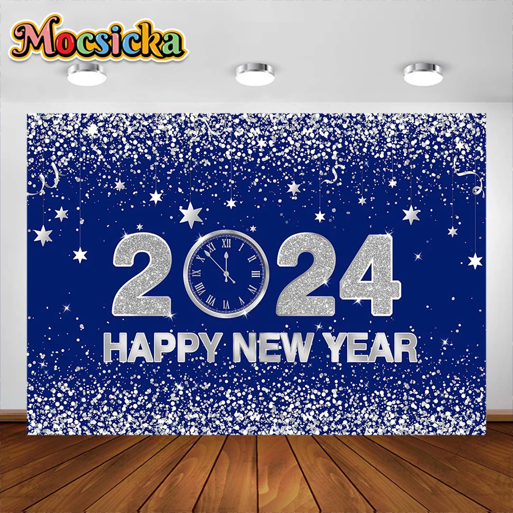 Fondo de fuegos artificiales de Feliz Año Nuevo, cartel de decoración de fiesta familiar, estudio fotográfico, Halo dorado, 2024