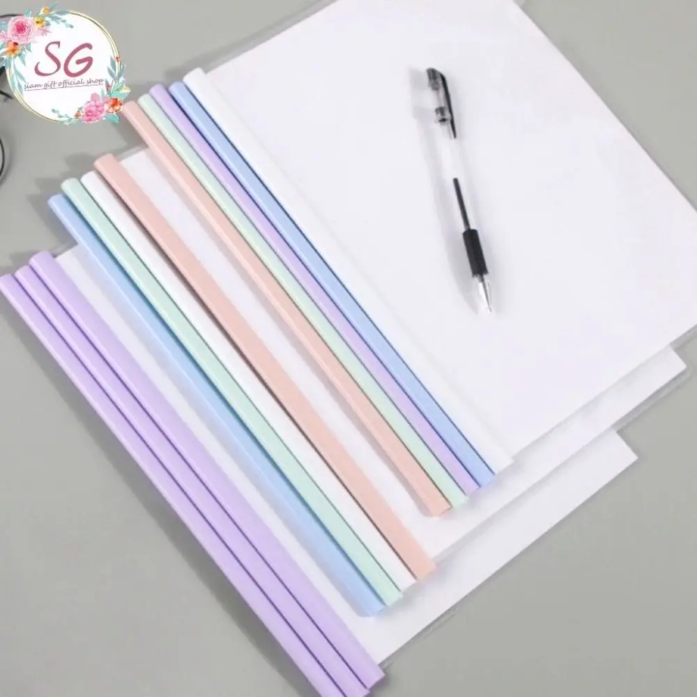 

New Plastic A4 Draw Rod Folder Business Supplies Transparent Document Rod Clamp Drop Shaped Thickened Test Paper Storage Clip