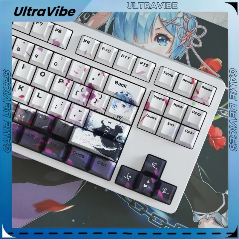 2024 Hot Rem Mechanical Keyboard Keycap Pbt Sublimation Cherry Height Anime Cartoon Series Style Cute Keycap 125 Keys Gift