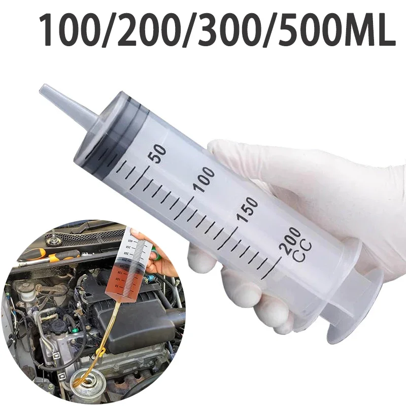 Large Capacity Vacuum Syringe 100/200/300/500ml Reusable Syringe Oil Pump with 1m Hose Pet Nutrition Feeding Metering Pump