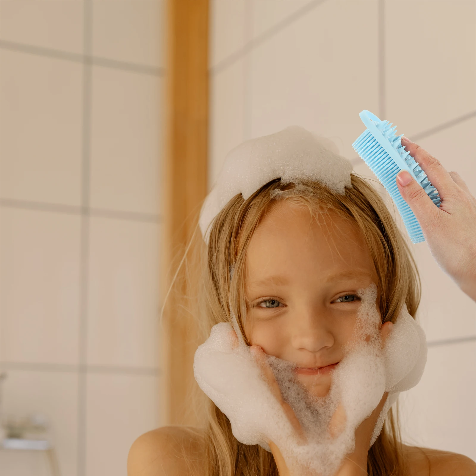 

Silicone Body Scrubber Shower Scrubber Gentle Exfoliating Massage Tool Dandruff Removal Scalp Massager Hair Washing