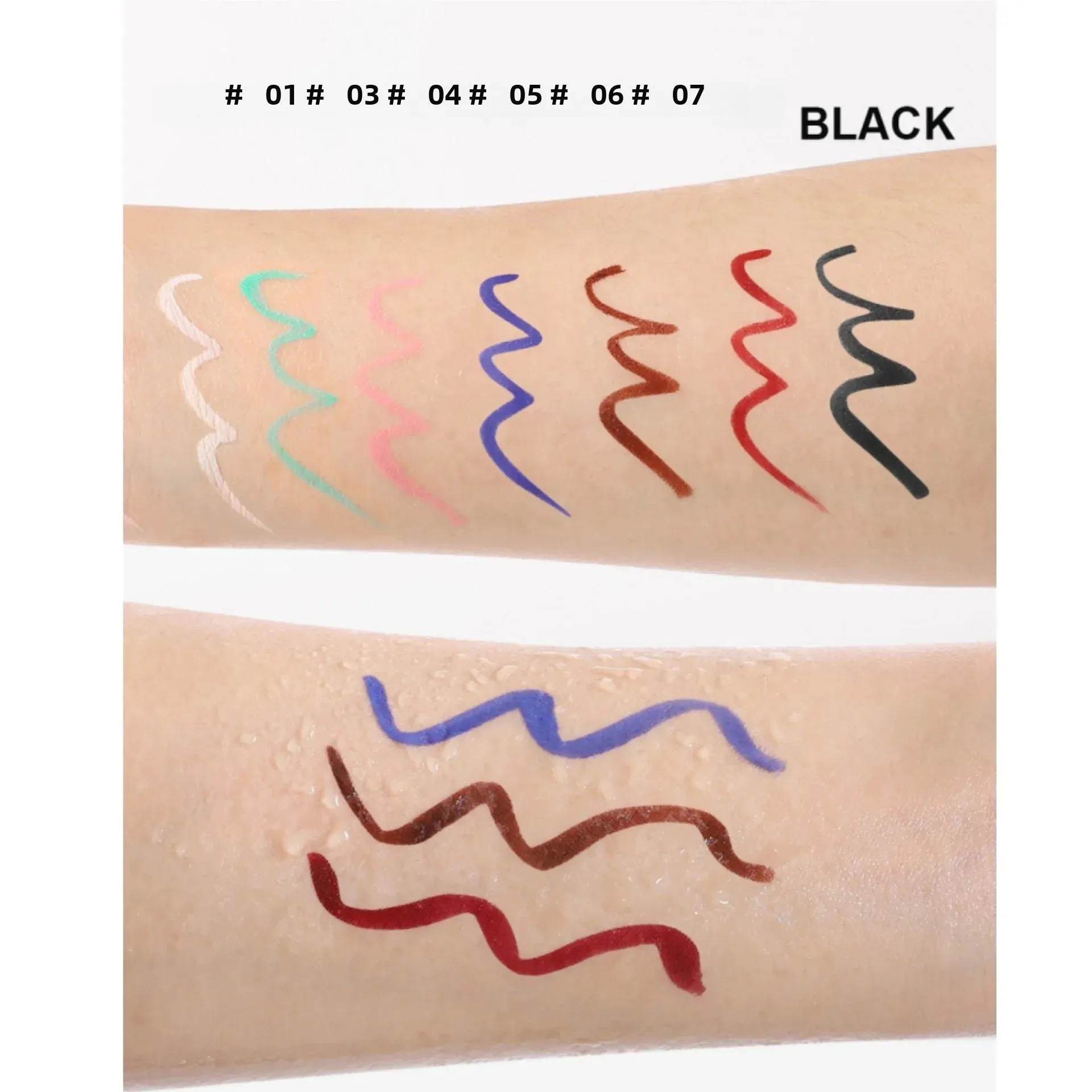 Sello de delineador de ojos líquido de doble punta, triángulo colorido, resistente al agua, a prueba de sudor, delineador de ojos de secado rápido, herramienta de sellado de maquillaje para cosméticos para ojos