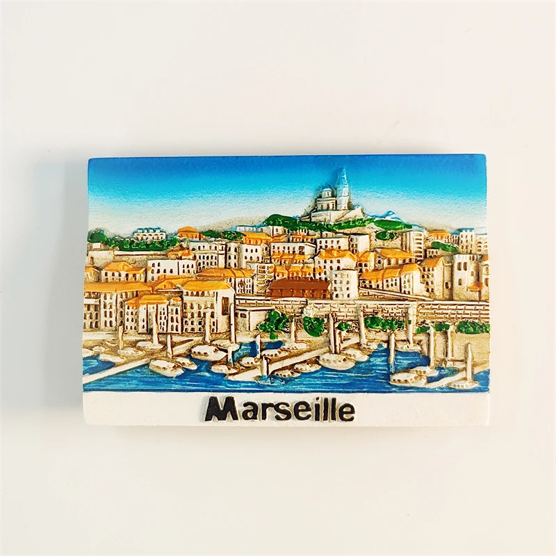 France,Mercedes ,Marseille Vieux Port,3D stéréoscopique, Souvenirs de tourisme, Peinture en résine, 
