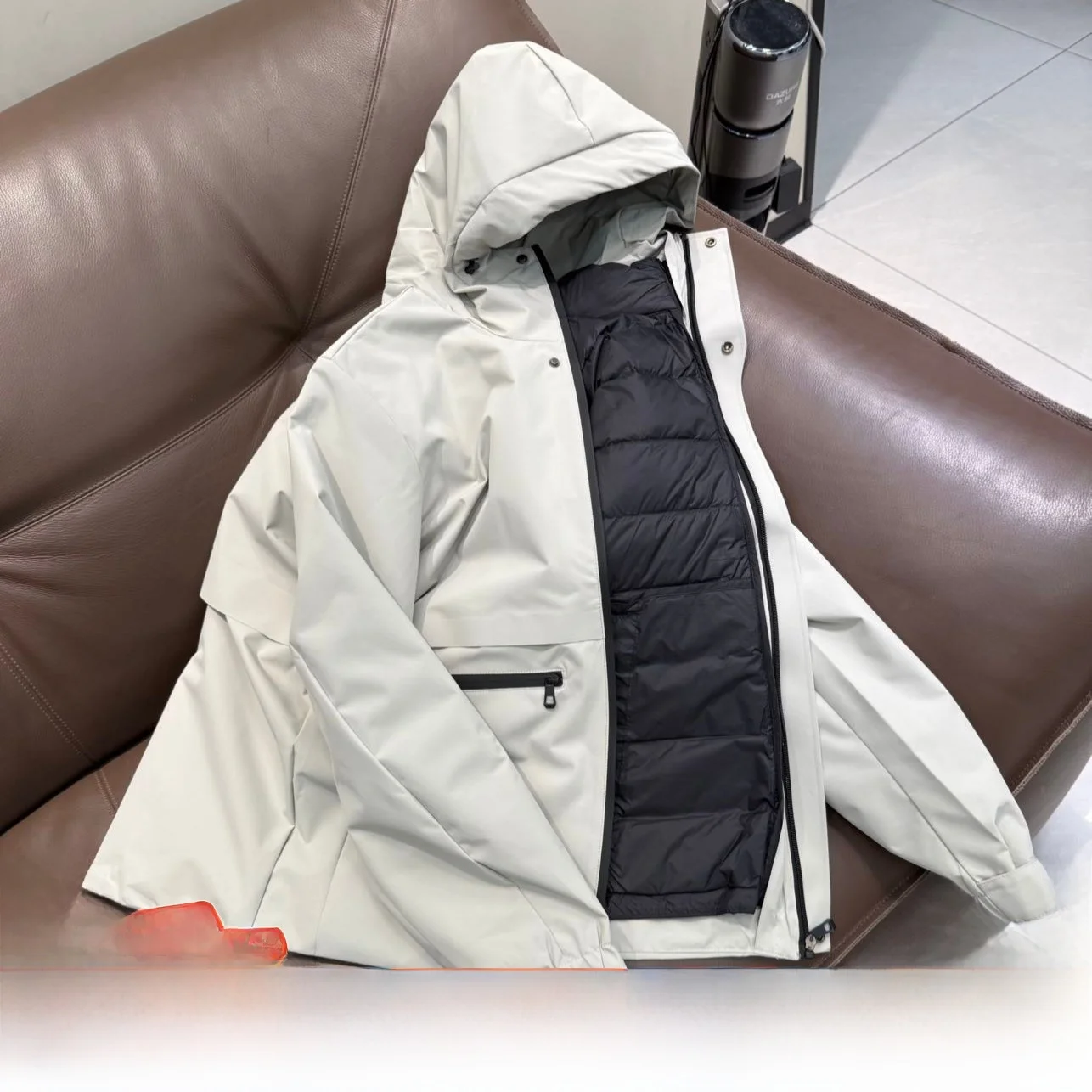 

Heavyweight Men's down Jaet Removable Inner 90 Du down Filling Waterproof Windproof Warm Casual Sle Outdoor Coat