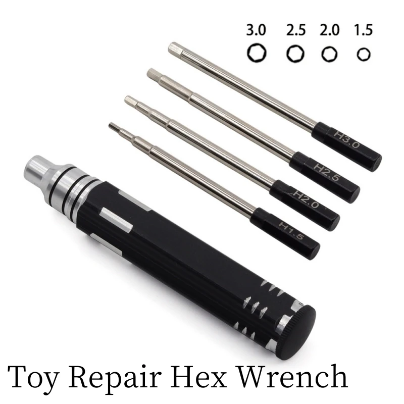 RC Hex Driver Set 4-in-1 Hex Allen Screwdriver Kit 1.5mm 2.0mm 2.5mm 3.0mm RC Hexagon Wrench Repair Tools for FPV Drone