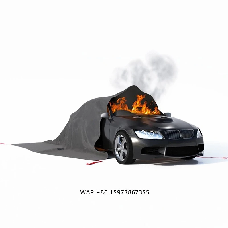 Electrical Vehicles Customs Silicon Coated Car Fire Blanket 6m X 8m Fire Proof 1400 Degrees Working Temperature
