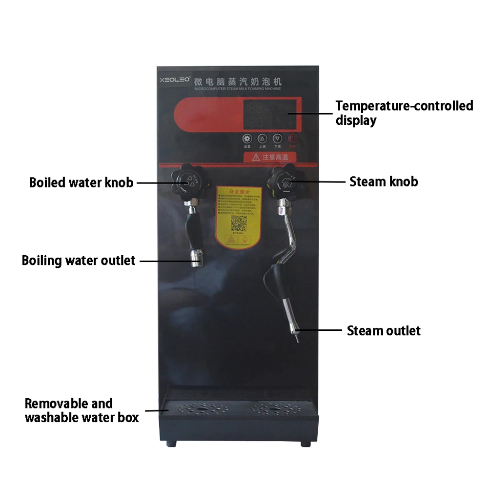 Commercial Coffee Milk Foam Maker 12L Semi-Automatic Boiler Style Electric Steam Milk Frothing Machine for Milk Tea Shop view 3