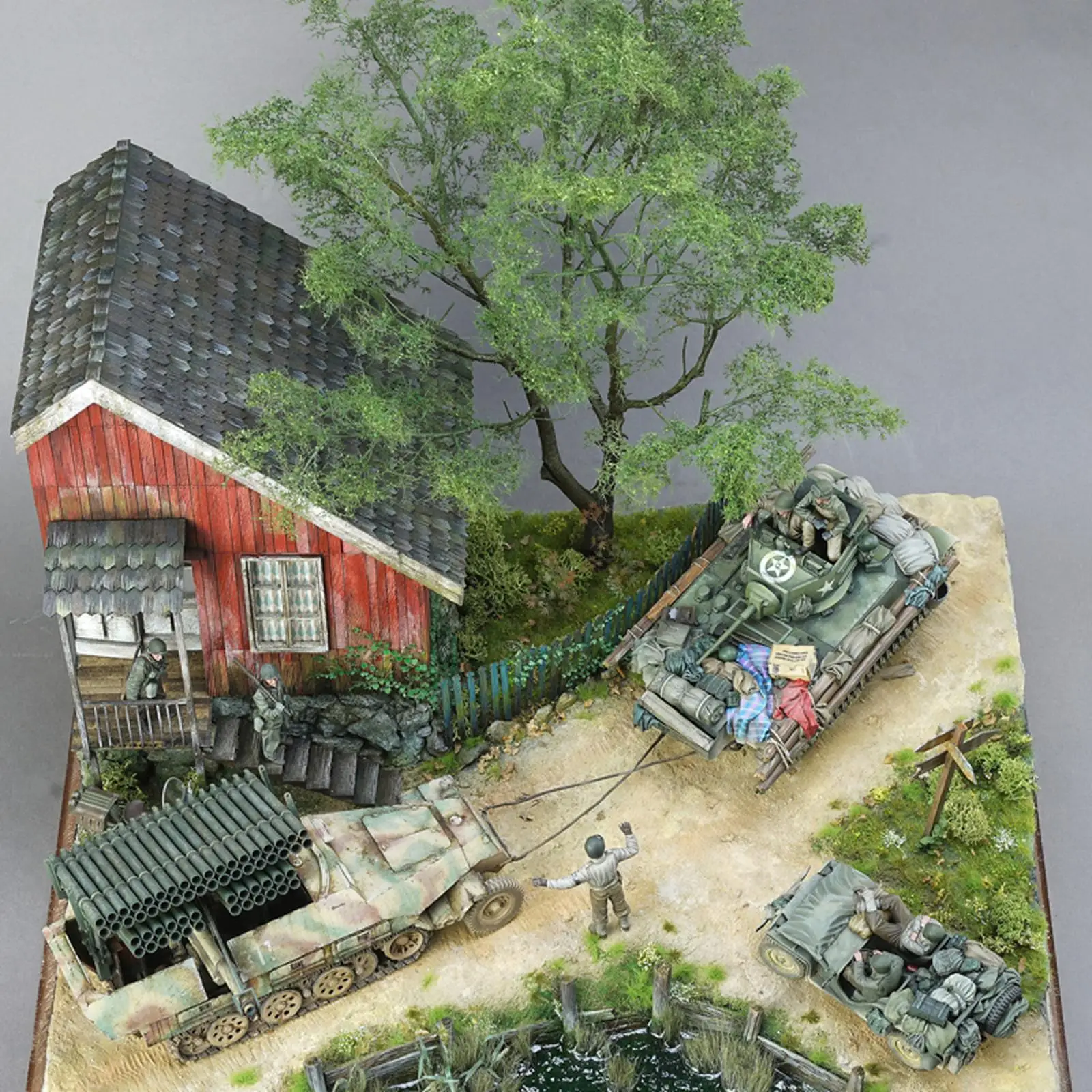 งานฝีมือ European Ruins House 1:35 Scale Miniature War Diorama