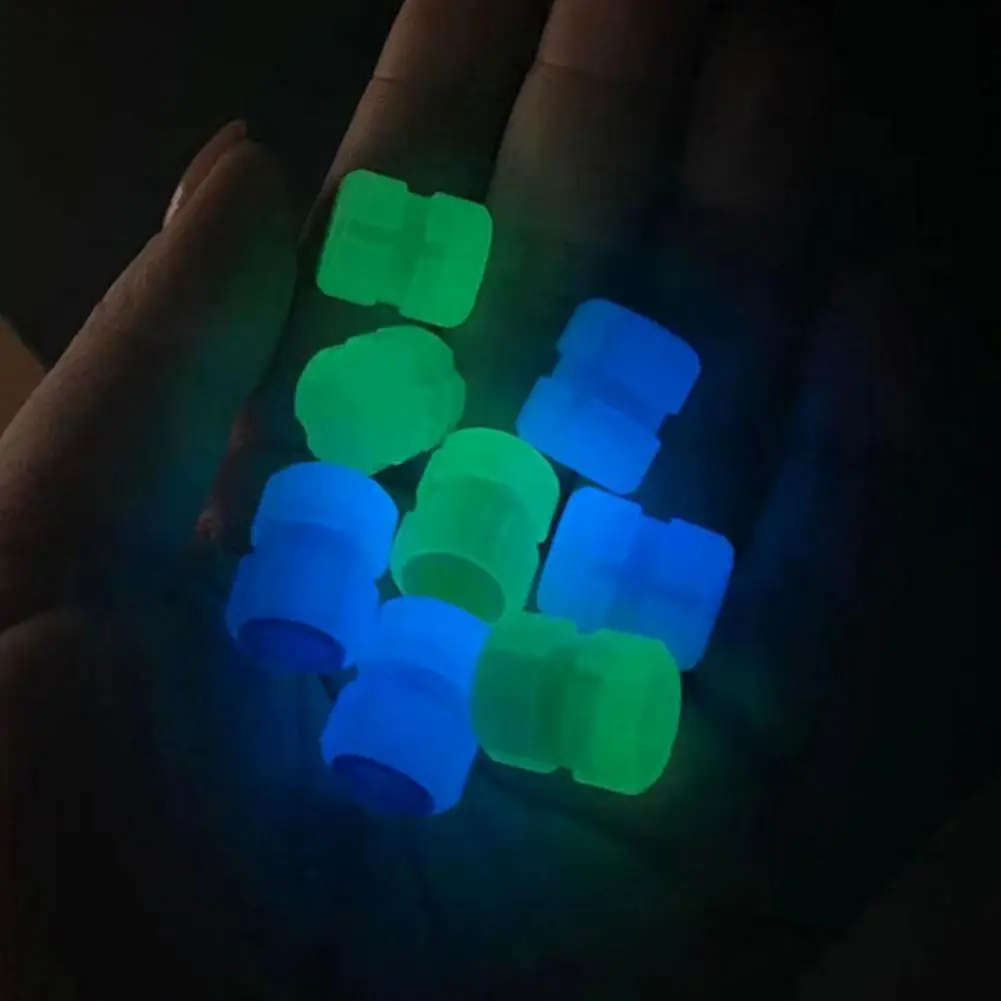 Luminous Valve Caps Fluorescent Green Blue Night Glowing Car Motorcycle Bicycle Wheel Styling Tyre Hub Auto Decoration view 5