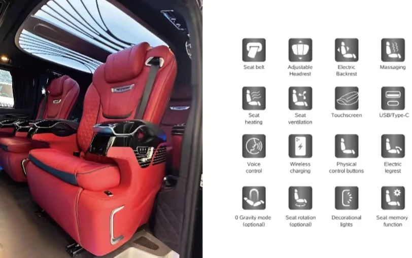 Luxury Commercial vehicle seat electric seat customized for VAN MPV VITO VCLASS Metris  Sprinter HIACE Alphard