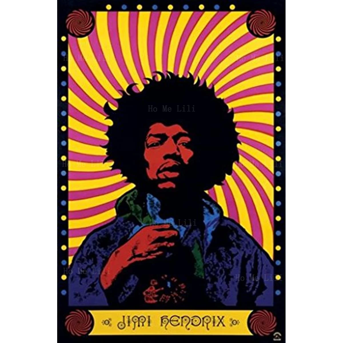 Pyramid America Hendrix Psychedelic Music Cool Hippy Mandala Bohemian Wall Decor Art Painting