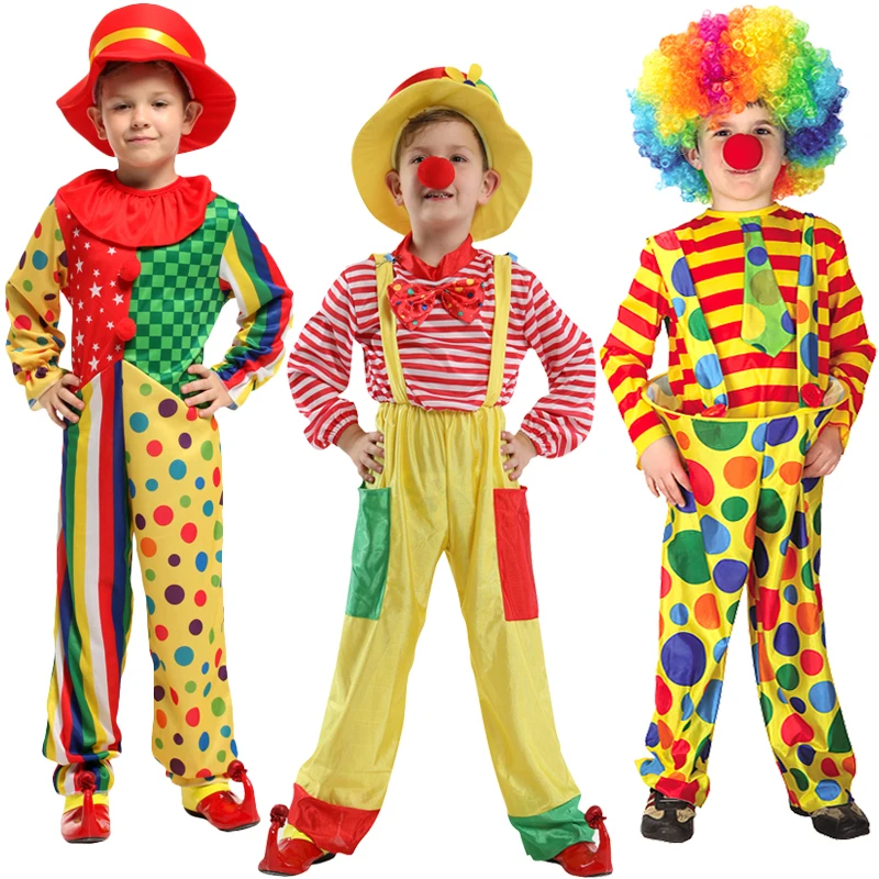 Kids Clown Costumes Haunted House for Lovely Baby Girls Boys Toddler Purim Carnival Party No Wig