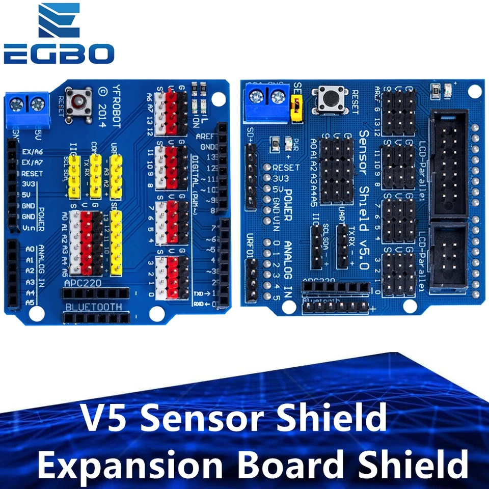 2x UNO R3 V5 Sensor Shield – Expansieboard Voor Arduino UNO R3, Met VCC/GND/output Poorten, Geschikt Voor Sensoren, Servo’s En Robotica