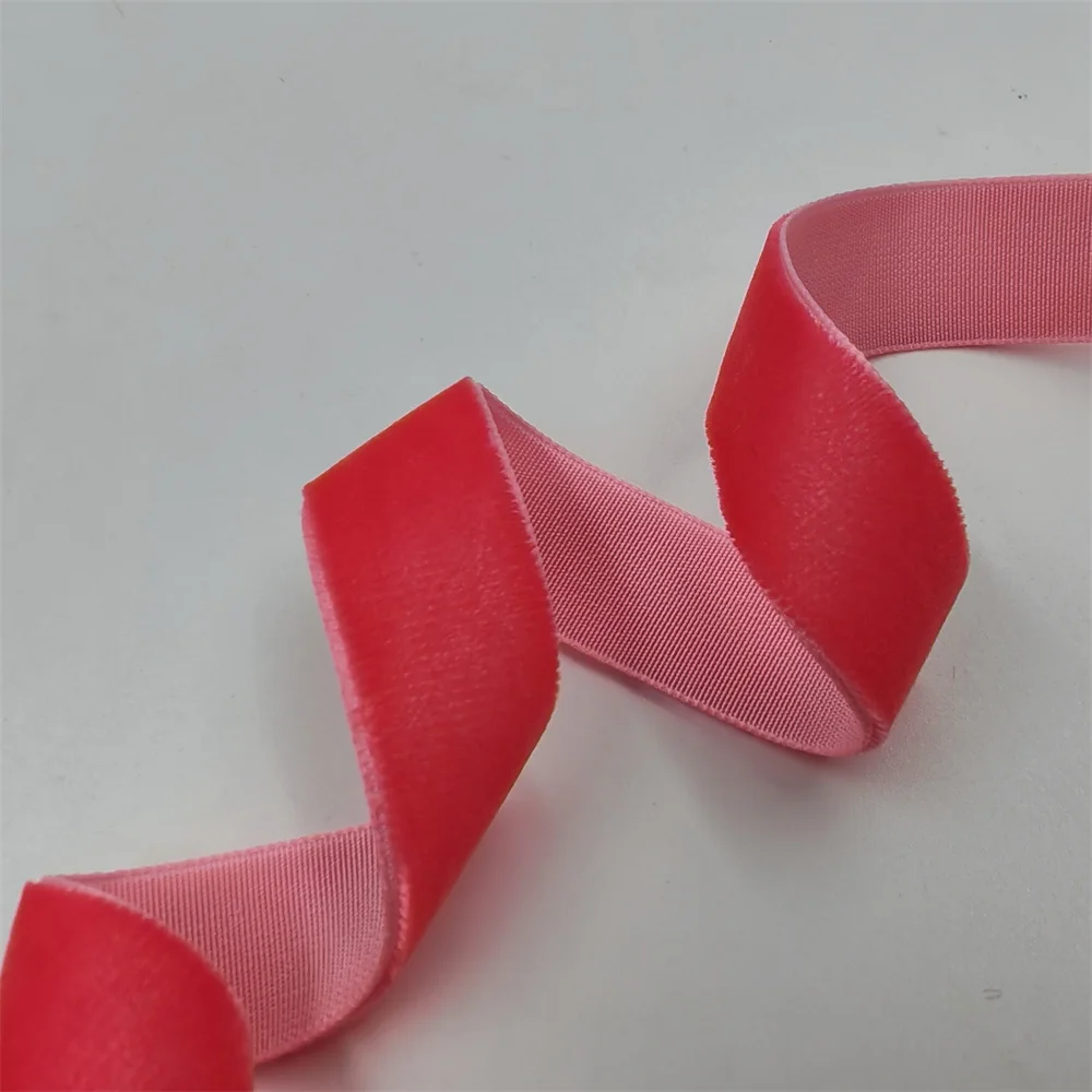 6-25mm 5-300yards Watermelon Red Single Face Velvet Ribbon Party Decoration Handmade Gift Wrapping Hair Bowknot DIY Christmas