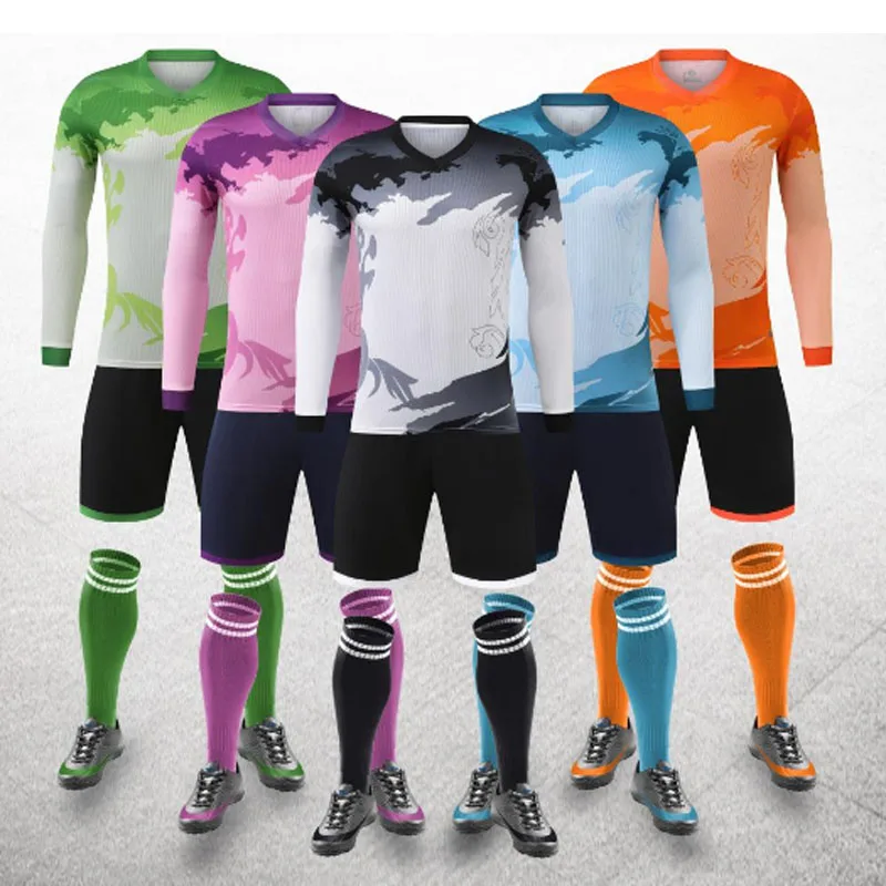 

Unisex Adult & Kid Long-Sleeve Sports Training Team Uniform Comfortable Athletic Outfit for Daily Exercise