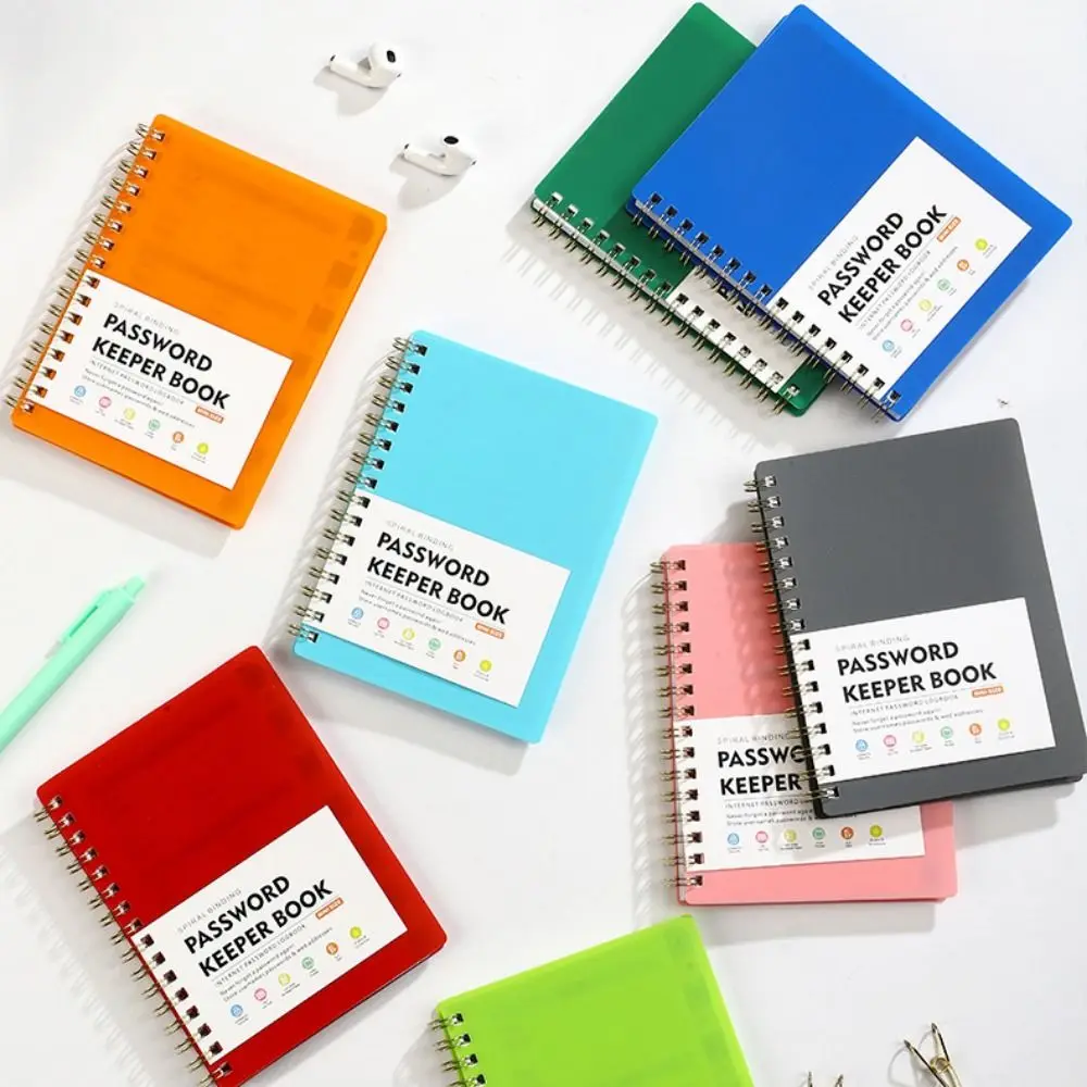 

With Alphabetical Tabs Spiral Password Keeper Book Coil Book A6 MINI Size Password Keeper Notebook Multi-color