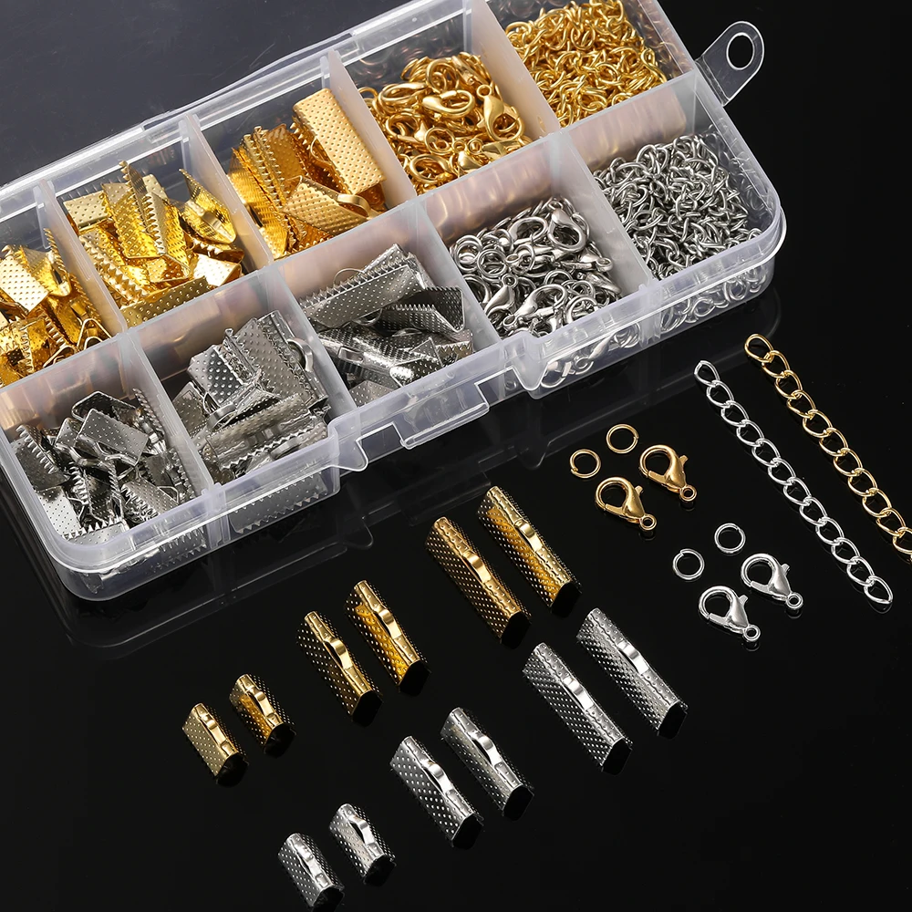 

10 Grids Alloy Accessories Set Jewelry findings Tools Clip buckle Lobster Clasp Open Jump Rings With Cove Clasps Jewelry Making