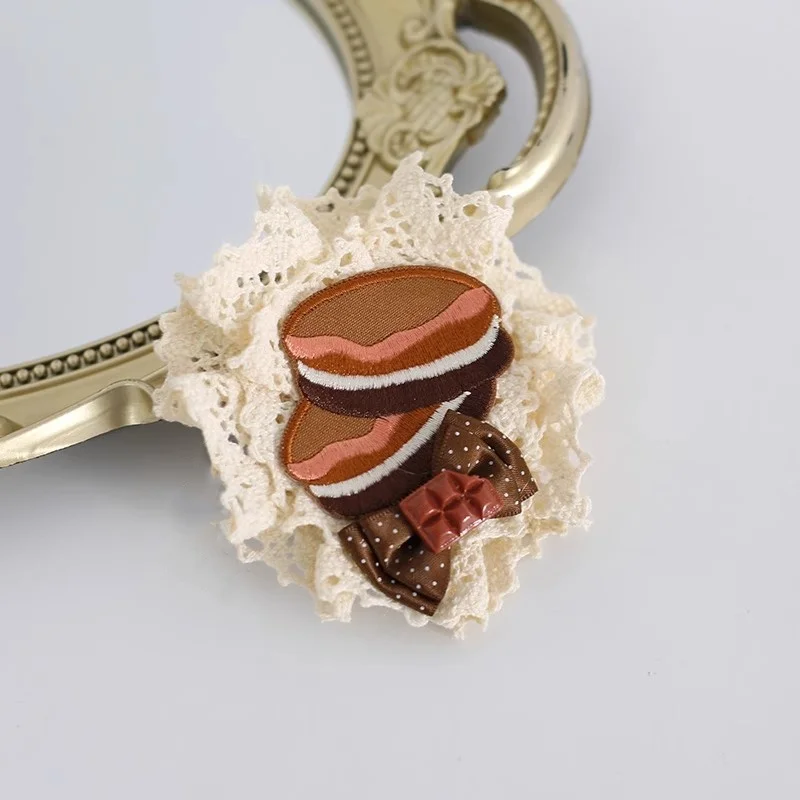 Oryginalna ręcznie robiona miętowa czekolada Lolita spinka do włosów papierowy kubek ciasto mała kokardka opaska do włosów DIY słodka herbatnica akcesoria do włosów
