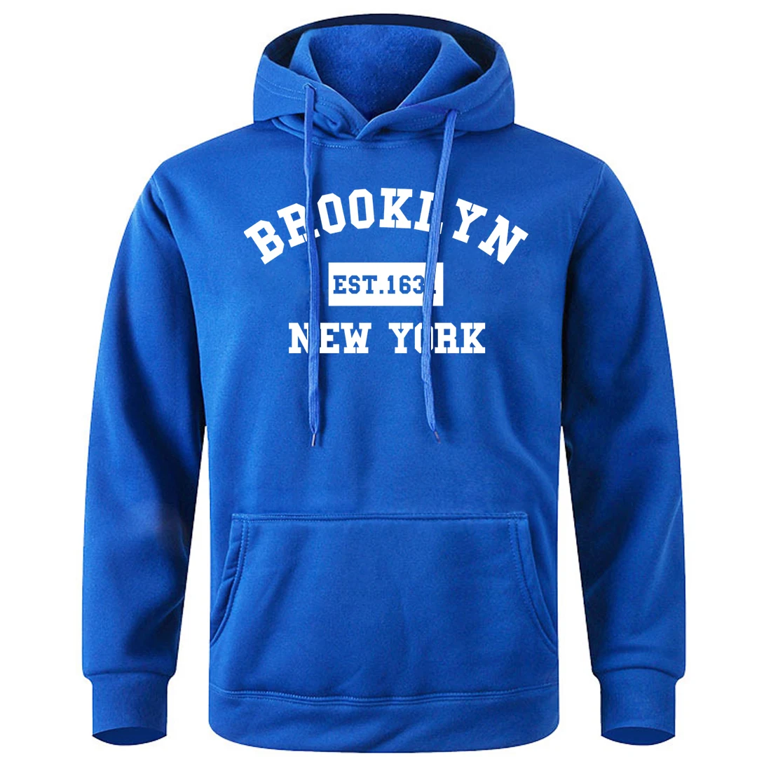 

Brooklyn Est. 1631 New York Letter Printing Men Hoodies O-Neck All Match Hoodie Breathable Fleece Hoody Loose Street Sweatshirt