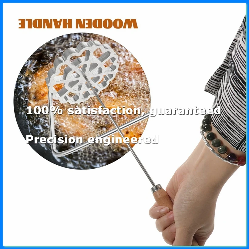 Molde para Bunuelos con Asa, Molde para Rosetas Suecas, Molde para Galletas Timbale, Molde para Waffles de Aluminio - A49I