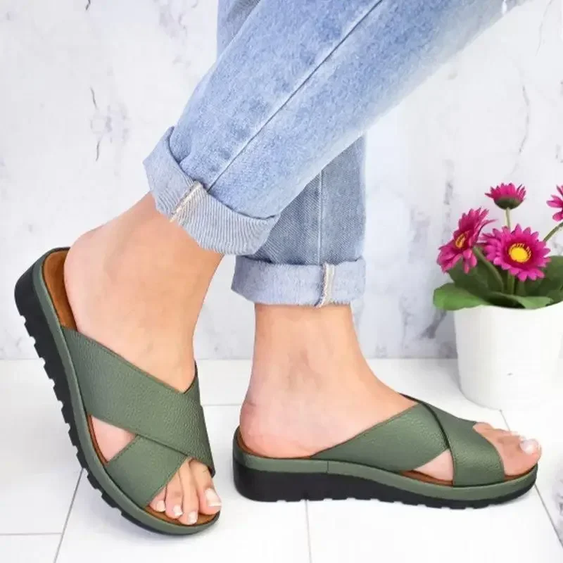 2024 Women\'s Sandals Slip on Platform Dance Shoe Woman Beach Outdoor Shoes Ladies Wedge Sandal Women Walking Female