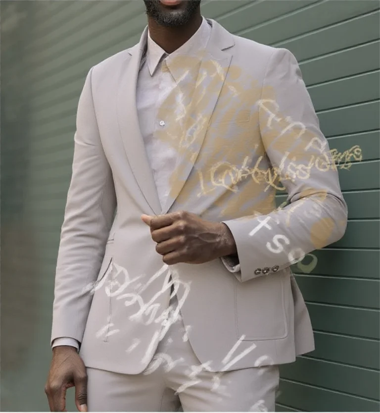 

Beige Men's Suit Big Flap Pocket Blazer Trousers Costume Homme Notched Lapel Jacket Pants Sets Wedding Outfit Dinner Party Wear