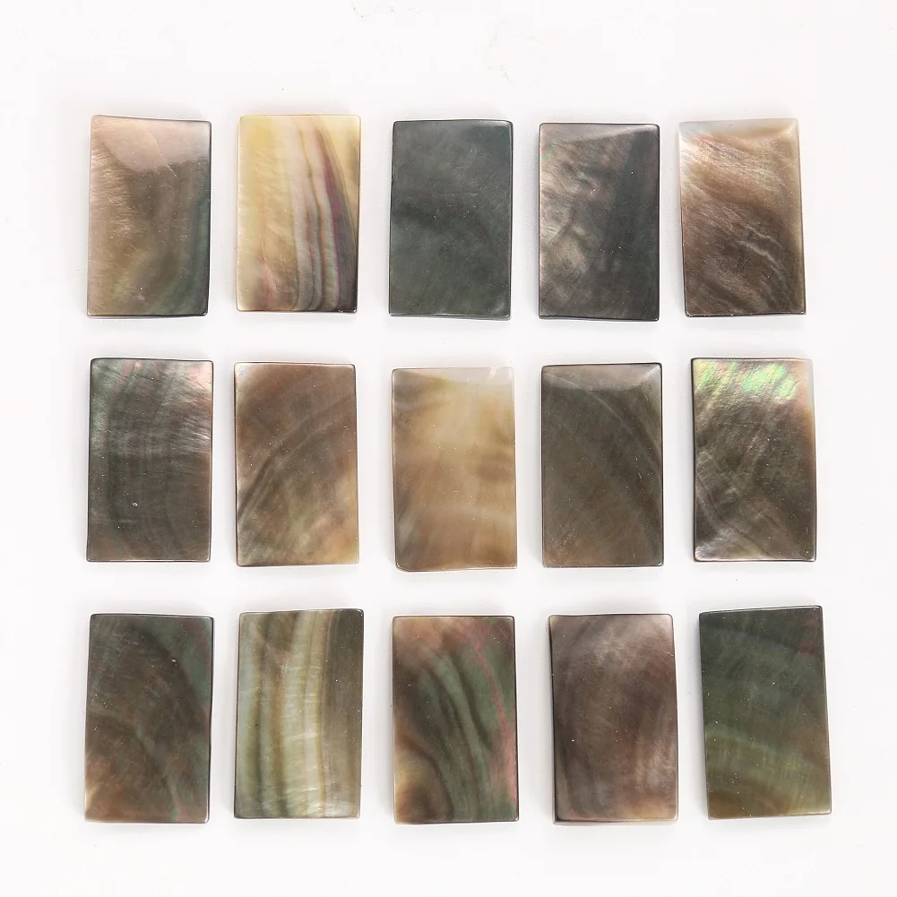 4pc Natural Shell Pendant 24mm Black Mother-of-pearl Square Beads for Jewelry Making DIY Necklace Earrings Accessories Wholesale