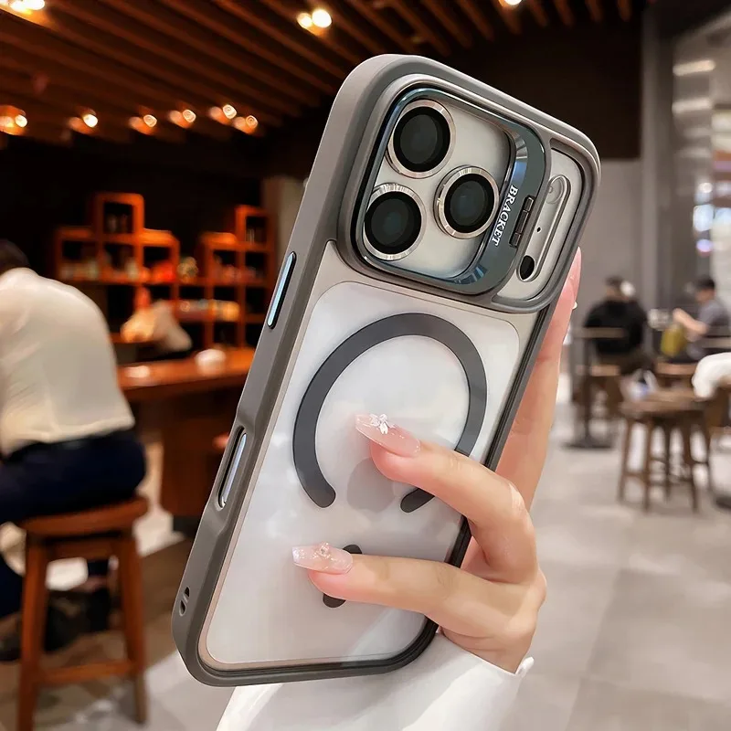 Luxury For Magsafe Bracket Phone Case For iPhone 17 16 15 14