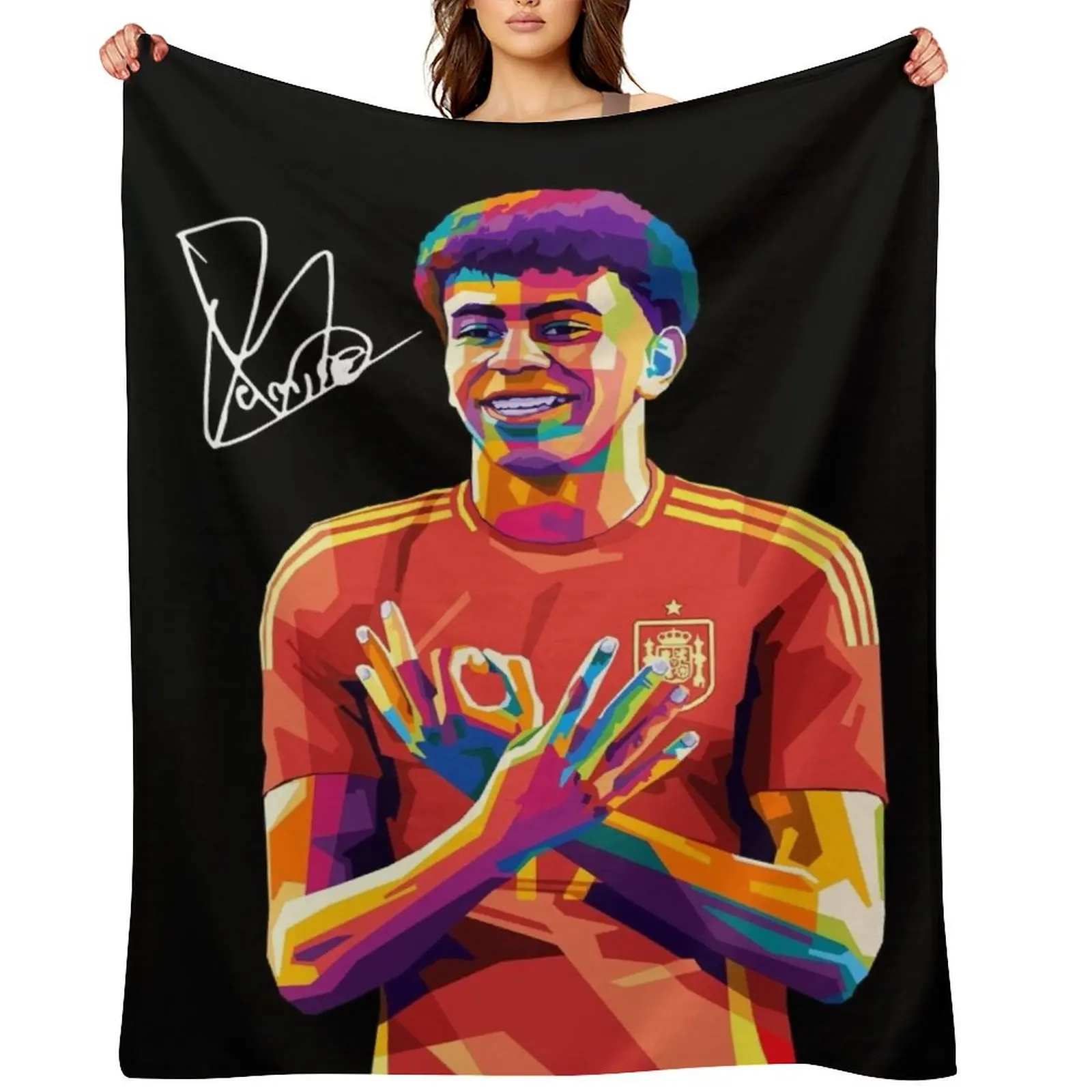 

Lamine Yamal Wpap Pop Art Throw Blanket Flannel Giant Sofa Bed covers Blankets