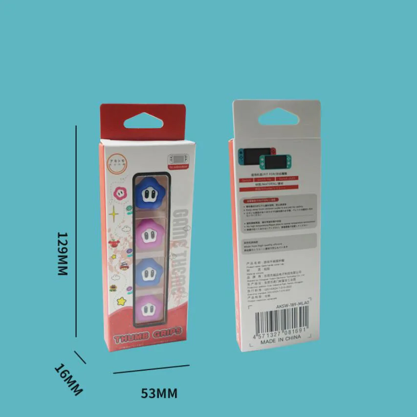 ปลอกซิลิโคนติดนิ้วหัวแม่มือสำหรับเล่นเกมลายดอกไม้รูปดาวฝาครอบจอยสติ๊กสำหรับสวิตซ์ NS/Lite เคสทัมป์สติ๊บคอนโทรลเลอร์