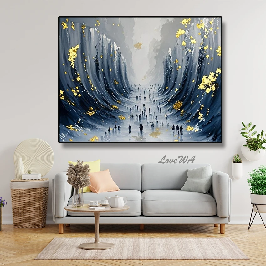 Arte de pared occidental de Jerusalén, pinturas al óleo abstractas sin marco, cuadro en lienzo judío, pintura de Jerusalén de gran tamaño