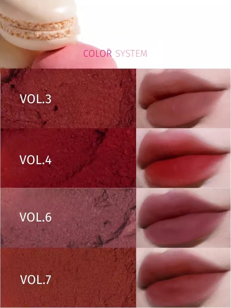 HYNTOOR Macaron Series Lip Mud 22 Colors Matte Cloud Air Velvet Lip Glaze Long-lasting Waterproof Lip Gloss Liquid Lipstick