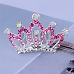 Wholesale Cheap High Quality Baby Infants Cute Rhinestone Pink Mini Tiara