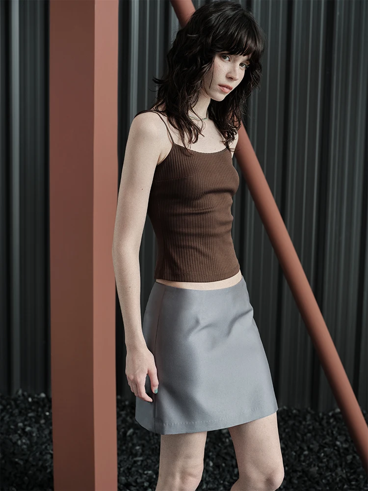 

Ретро-юбка женская с высокой талией, прямая, в американском стиле, стройнящая, летняя, новинка, уличный стиль, однотонная, из полиэстера