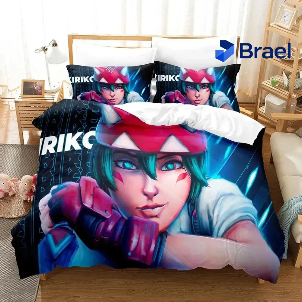 Exquisite Game Overwatch Kiriko Heads Bedding Set,Duvet Cover Bed Set Quilt Cover Pillowcase,King Queen Twin Size Boys Girls Adu