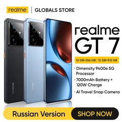 Russian Version realme GT 7 5G Smartphone Dimensity 9400e Chipset 7000mAh Battery 120W Charge 50MP Sony IMX906 OIS Camera NFC