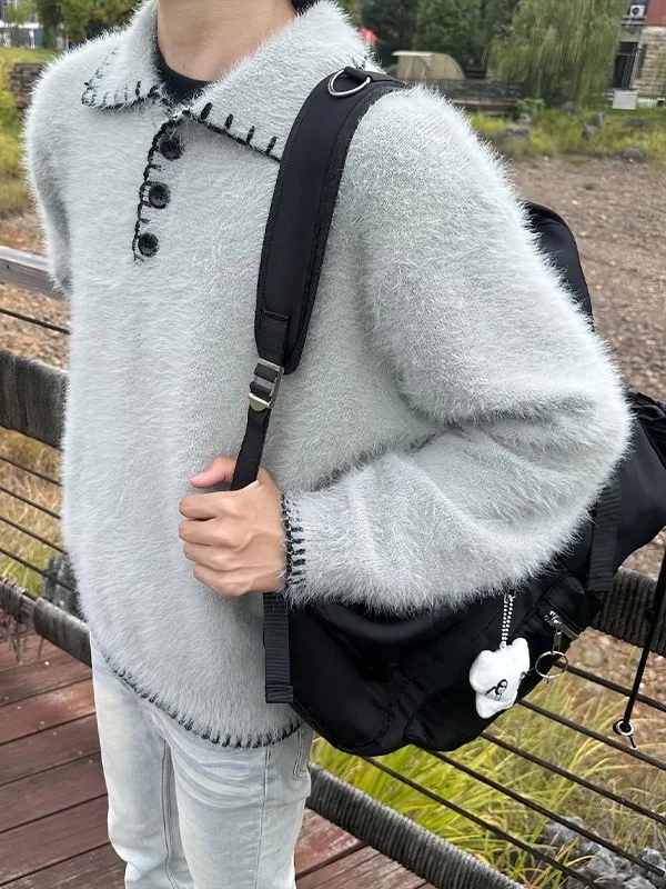 

Ay Ne Трикотаж Свитер ex Осенний свободный крой Удобный длинный свек Повседневный слэ Молодежный витали Тепловая функция